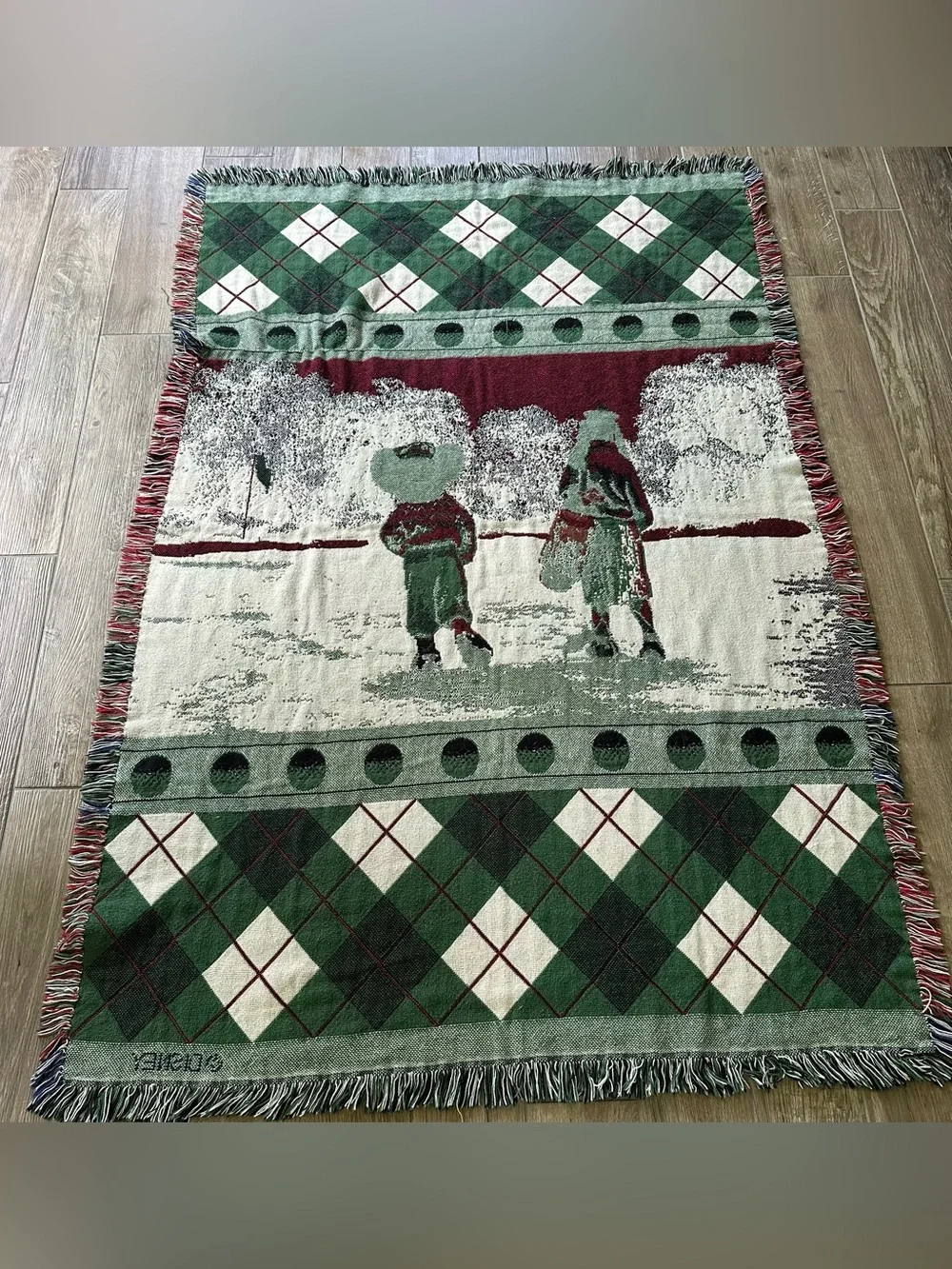 Vintage Disney Golf Woven Throw Blanket/Tapestry